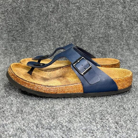 Birkenstock Gizeh Sandals Women's Size 10.5 Blue Birko-Flor Toe Post Flip Flops - Picture 4 of 11